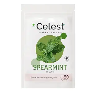 Celest Spearmint Tea - 50 Pyramid Teabags| Spearmint Tea for PCOS