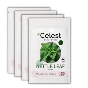 Celest Nettle Leaf Tea - 50 Pyramid Teabags (Pack of 4) | Nettle Tea
