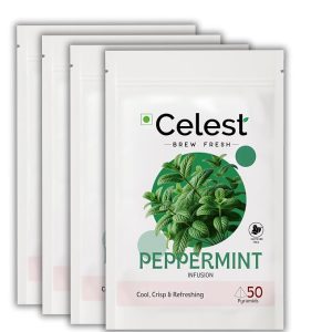 Celest Peppermint - 50 Tea Bags (Pack of 4) | Caffeine Free Peppermint Teabags