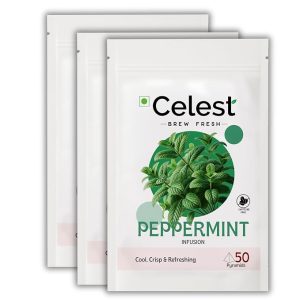 Celest Peppermint - 50 Tea Bags (Pack of 3) | Caffeine Free Peppermint Teabags