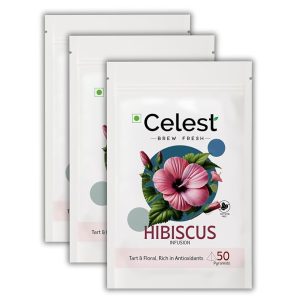 Celest Hibiscus Tea - 50 Teabags (Pack of 3) | Hibiscus Tea Loose Leaves