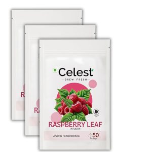 Celest Raspberry Leaf - 50 Tea Bags (Pack of 3) | Red Raspberry Leaf Tea
