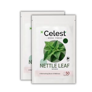 Celest Nettle Leaf Tea - 50 Pyramid Teabags (Pack of 2) | Nettle Tea