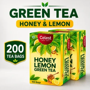 Celest Honey Lemon, 100 Bags (Pack of 2) | Green Tea Bags | Honey Lemon