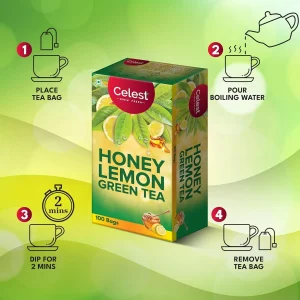 Celest Green Tea 100 Bags – Lemon & Honey | Green Tea