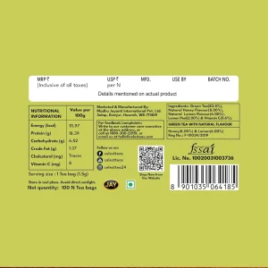 Celest Lemon & Honey – 100 Tea Bags with added Vitamin C | Green Tea