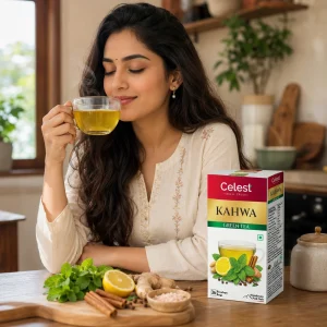Celest Kahwa Green Tea, 36 Tea Bags | Green Tea for Weight Loss | Masala Green Tea