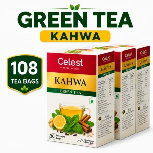 Celest Kahwa – 36 Tea Bags (Pack of 3) | Green Tea Herbal Blend