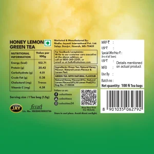 Celest Lemon & Honey – 25 Tea Bags | Green Tea for Weight Loss